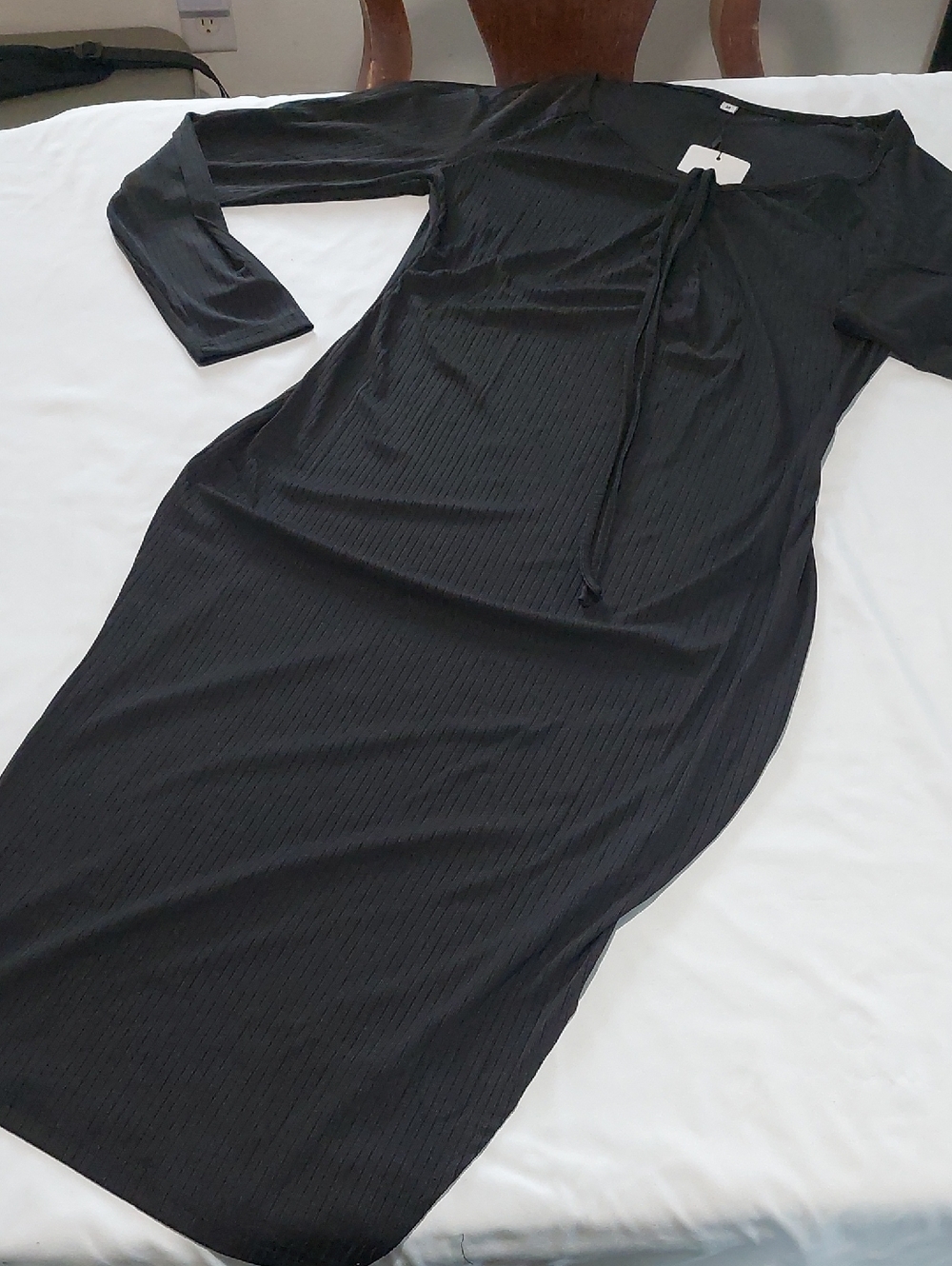 Fashion Black Long Sleeve Dress .Size M NEW